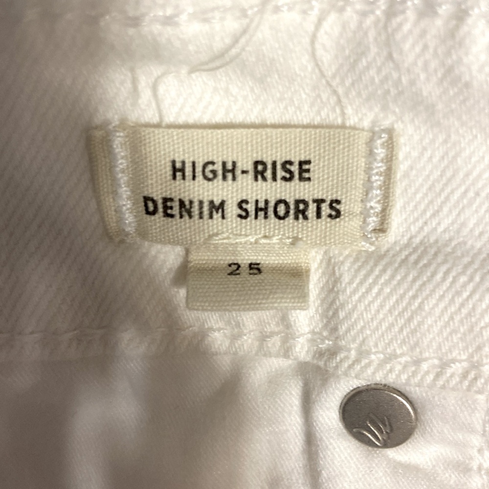 Madewell High-Rise White Denim Shorts - Size 25 - Picture 6 of 9
